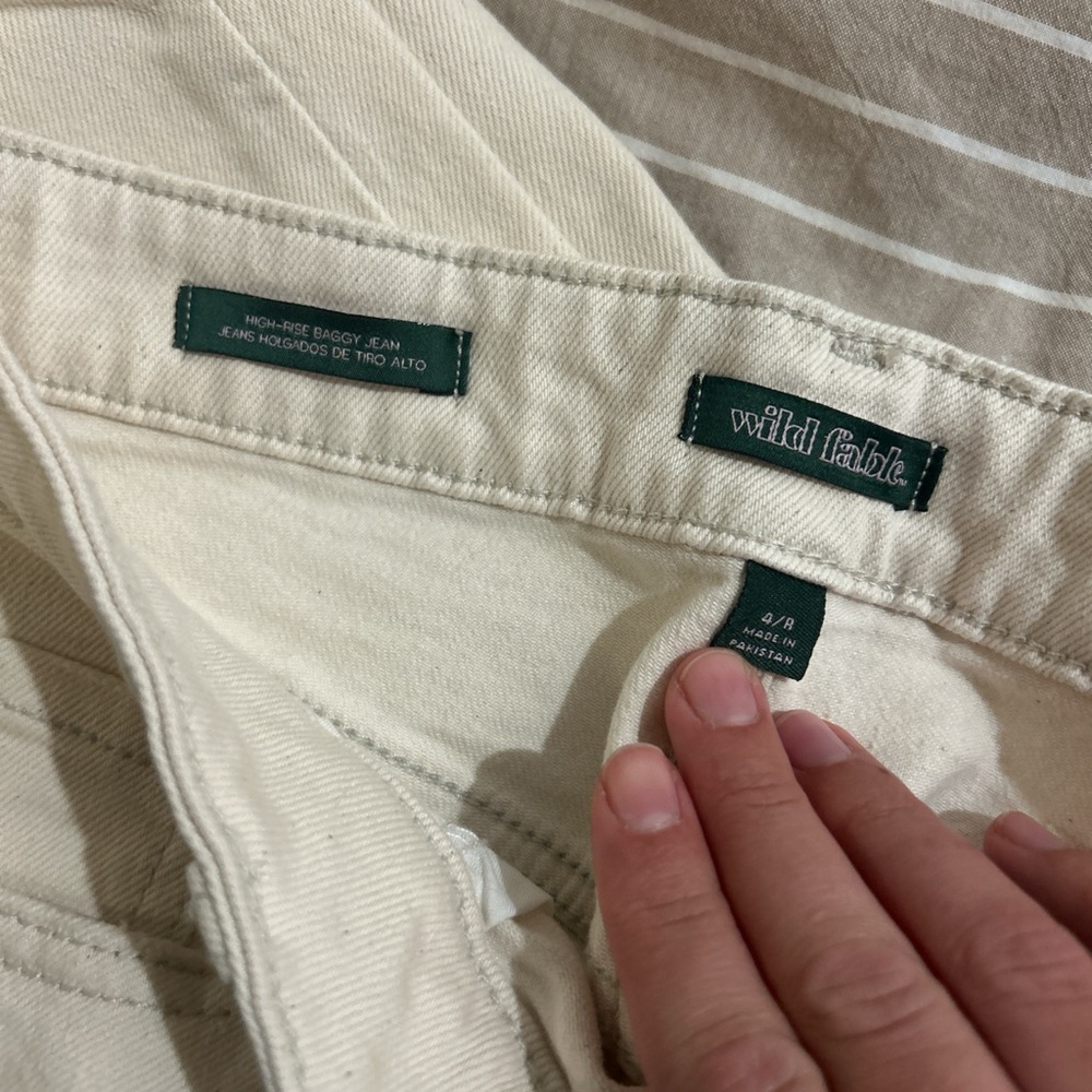 Wild Fable Cream High-Rise Baggy Jeans